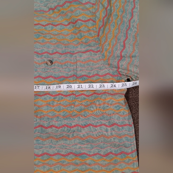 ORVIS Men’s Button Front Sz XL 100% Cotton Aztec Print Outdoors Shirt Zig Zag - Picture 4 of 6